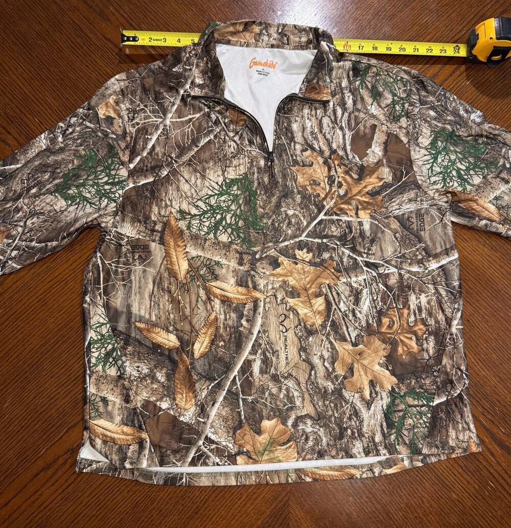 Gamehide Realtree Edge Camo 1/4 Zip Performance Pullover XL